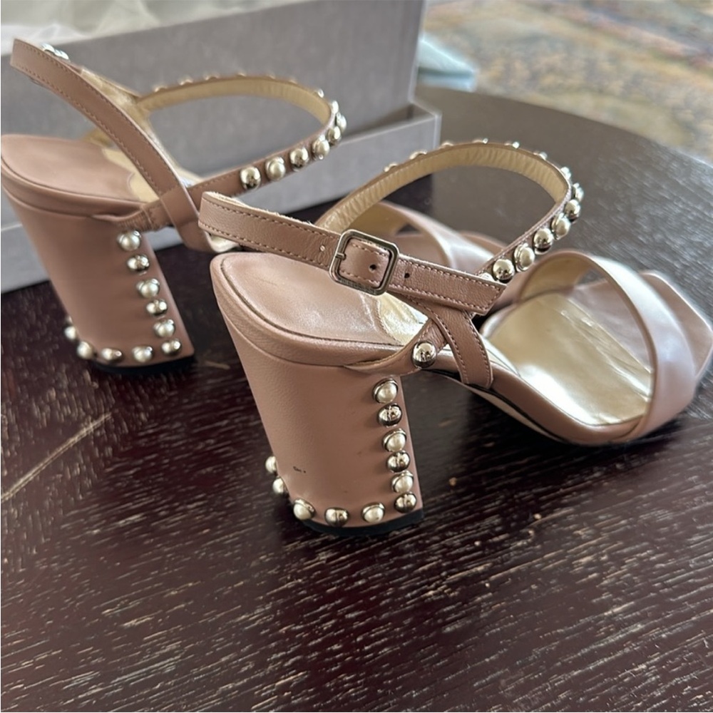 Jimmy Choo Aadra 85 Embellished
Leather Sandals - Picture 4 of 7